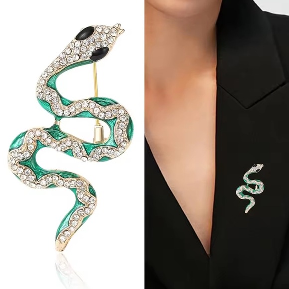 Serpenti Emerald Snake Gold Brooch - Picture 5 of 9